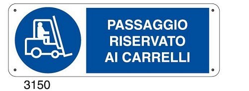 Passaggio riservato ai carrelli - D - Alluminio 1400x500 mm - Conf 10 pz.