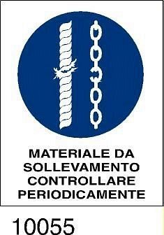 Obbligo - materiale da sollevamento controllare periodicamente - etichette - 25pz