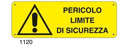 Pericolo limite di sicurezza - E - Alluminio 500x700 mm - Conf 10 pz.