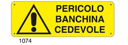 Pericolo banchina cedevole - D - Alluminio 1400x500 mm
