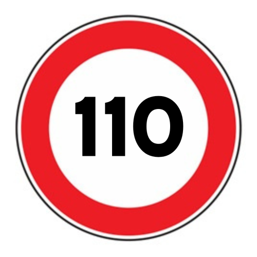 Limite massimo di velocità 110 km/h - A - Ferro - CL.2 40cm