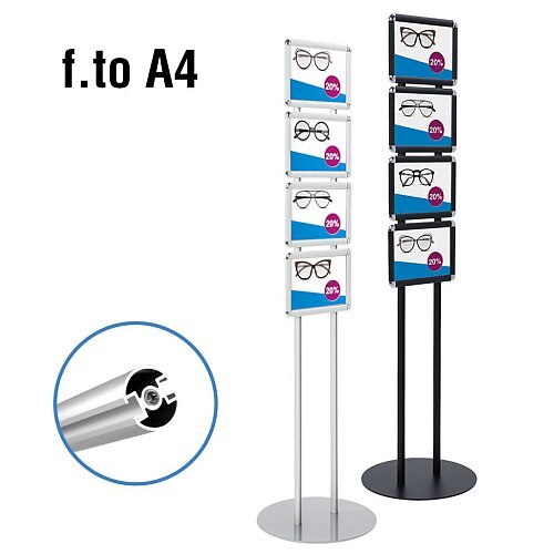 Espositore da Terra monofacciale con 4 cornici A4