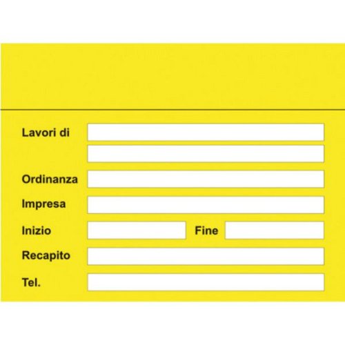 Tabella lavori - A - Ferro CL.1 90x120 cm