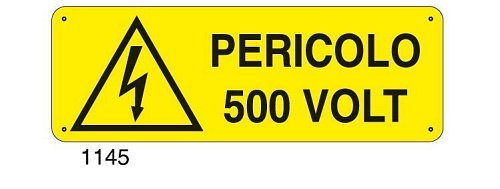 Pericolo 500 volt - D - Alluminio 1400x500 mm