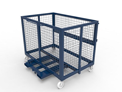 Cesta in rete ribaltabile da 1,5 m3 - Portata LT 1500 - Blu
