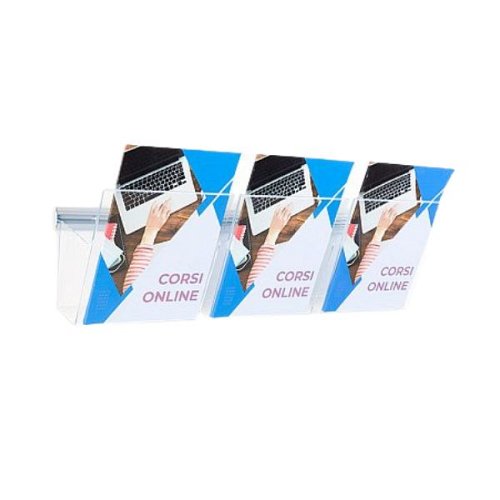 Portadepliant da Parete in Plexiglass - Formato A5 - Modello 3 tasche