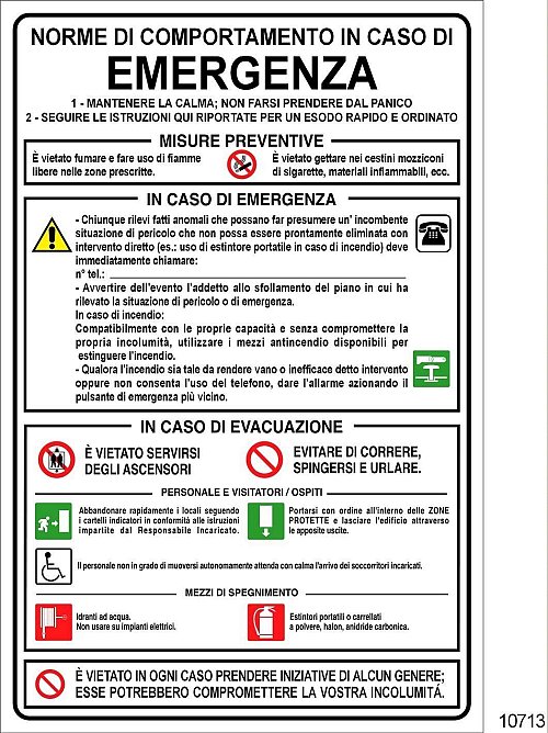Norme di comportamento in caso di emergenza