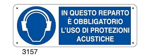 In questo reparto è obbligatorio l'uso di protezioni acustiche - A - PVC adesivo 350x125 mm