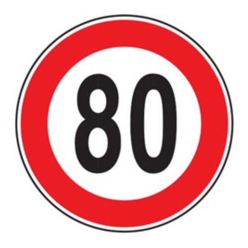 Limite massimo di velocità 80 km/h - C - Ferro CL.2 90cm