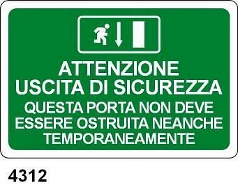 Attenzione uscita di sicurezza