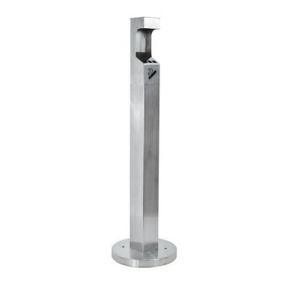 Posacenere a Colonna da Esterno con Base Tonda e Testa Removibile  - Colore esterno Silver