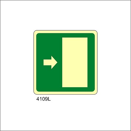 Uscita emergenza destra Luminescente - B - Alluminio Luminescente - 160x160 mm