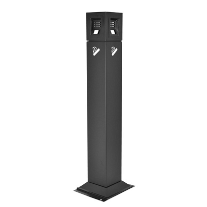 Posacenere a Colonna Quadrato da Esterno con Serratura - Colore Nero