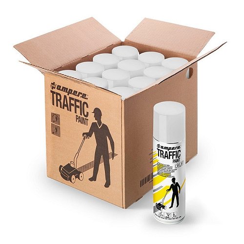 TRAFFIC PAINT bombolette vernice per macchinetta traccialinee - Bianco - 12 Bombolette