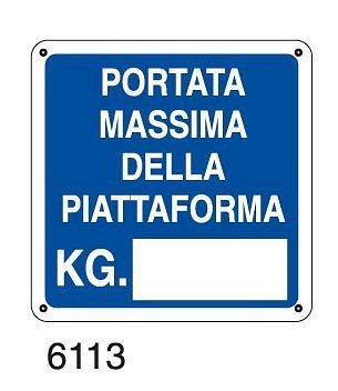 Portata massima della piattaforma Kg. - B - Alluminio 160x160 mm