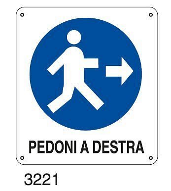 Pedoni a destra - A - Alluminio 115x140 mm - Conf 10 pz.