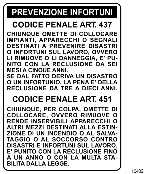 Prevenzioni infortuni - B - Alluminio - 330x500 mm