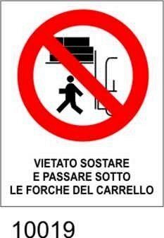 Vietato sostare e passare sotto - etichette - 25pz