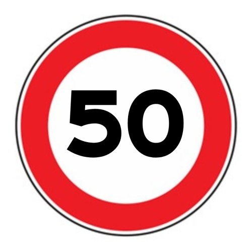 Limite massimo di velocità 50 km/h - C - Ferro CL.2 90cm