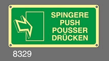 Spingere - A - Adesivo Luminescente - 350x125 mm