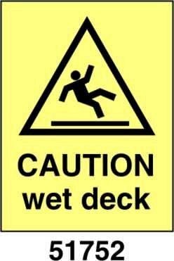 Caution wet deck - A - PVL 150x200 mm