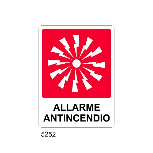 Allarme antincendio - B- Alluminio 160x210 mm
