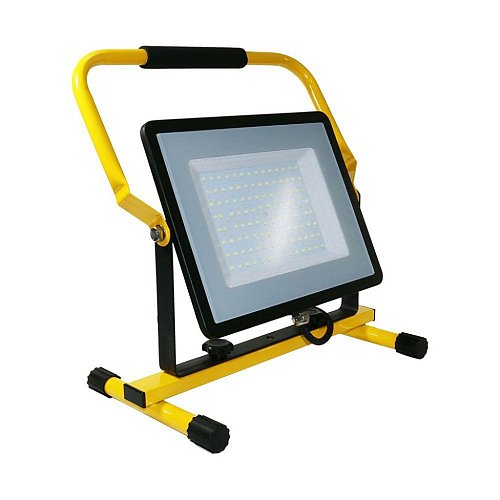 Faro LED da Cantiere Chip Samsung 100W G2 Colore Nero Cavo da 3m Spina UE 6500K - Bianco freddo