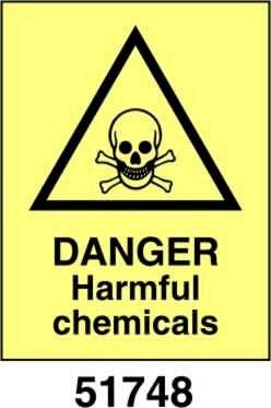 Danger harmful chemicals - A - PVL 150x200 mm - Conf 10 pz.