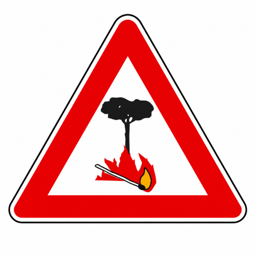 Pericolo di incendio - A - Alluminio CL.2 60cm