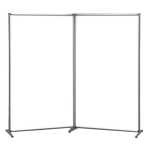 Pannello divisorio autoportante doppio - Dimensioni 100x180 cm con basi rotonde - Materiale Forex Bianco