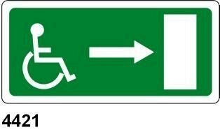 Uscita di Sicurezza disabili destra - A - Alluminio 350x125 mm - Conf 10 pz.
