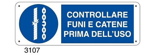Controllare funi e catene prima dell'uso - C - Alluminio 330x500 mm