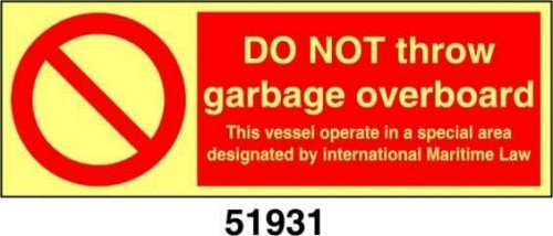 Do not throw garbage overboard - B - PVL 300x100 mm