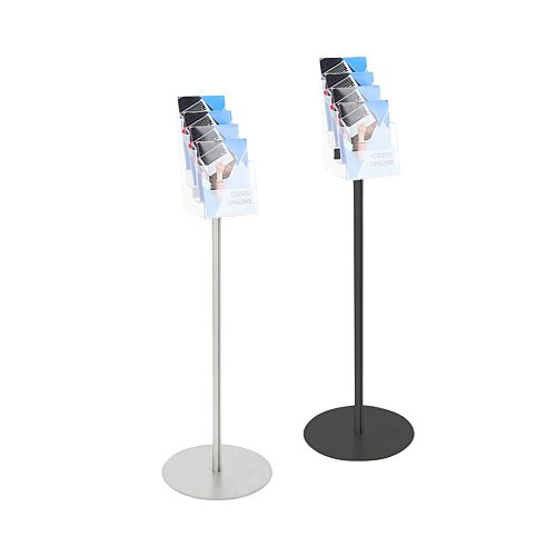 Porta depliant autoportante 4 tasche A5 verticale