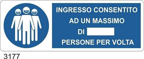 Ingresso consentito ad un massimo di.. persone - D - Alluminio 1400x500 mm