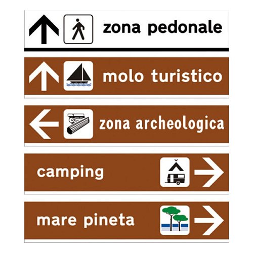 Segnali turistici e di territorio entro centri abitati - C - Ferro CL.1 30x150 cm