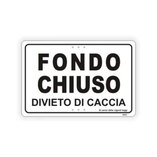 Fondo chiuso divieto di caccia