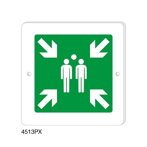 Punto di raccolta - Plexiglass - B - 150x150 mm - Monofacciale - 2 Fori