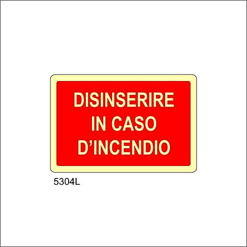 Disinserire in caso di incendio Luminescente - B - Alluminio Luminescente - 500x330 mm - Conf 10 pz.