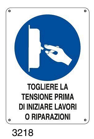 Togliere la tensione prima di iniziare lavori o riparazioni