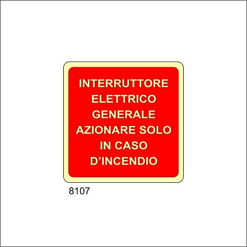 Interruttore elettrico generale Luminescente - D - Alluminio Luminescente - 370x370 mm