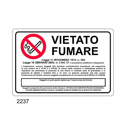 Vietato fumare - A - Alluminio - 300x200 mm.
