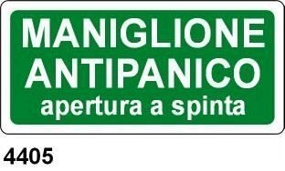 Maniglione antipanico - Apertura a spinta - AA - Alluminio 200x70 mm