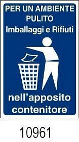 Per un ambiente pulito - PVC Adesivo - Conf 10 pz