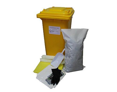 Kit antisversamento per acido solforico con ruote per medi sversamenti