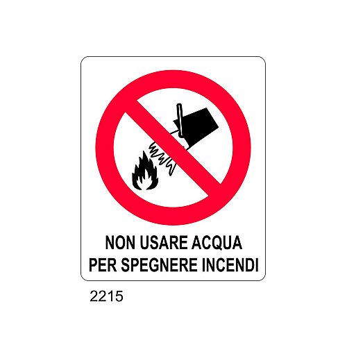 Non usare acqua per spegnere incendi - C - Alluminio 270x370 mm - Conf 10 pz.