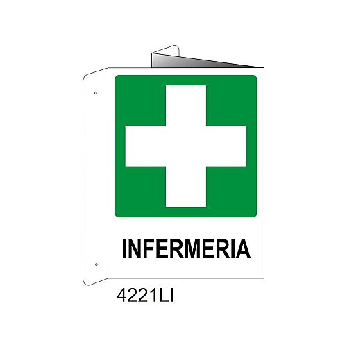Infermeria - Alluminio - D - 370x500mm - Bifacciale a Libro - Non Luminescente