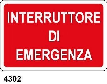 Interruttore di emergenza - A - PVC adesivo 300x200 mm