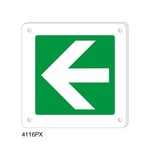 Direzione da seguire lato destro sinistro - Plexiglass - B - 150x150 mm - Monofacciale - 4 Fori