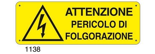 Attenzione pericolo di folgorazione - E - Alluminio 500x700 mm